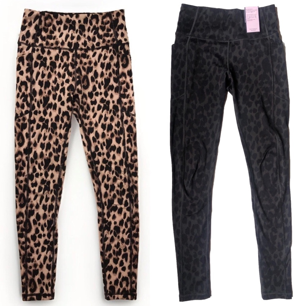 Victoria’s Secret VSX Essential Pocket Leggings 2 Pairs Small/2 leopard active